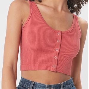 NWT Urban Outfitters Snap Front Bra Top Seamless Crop top shirts pink skims